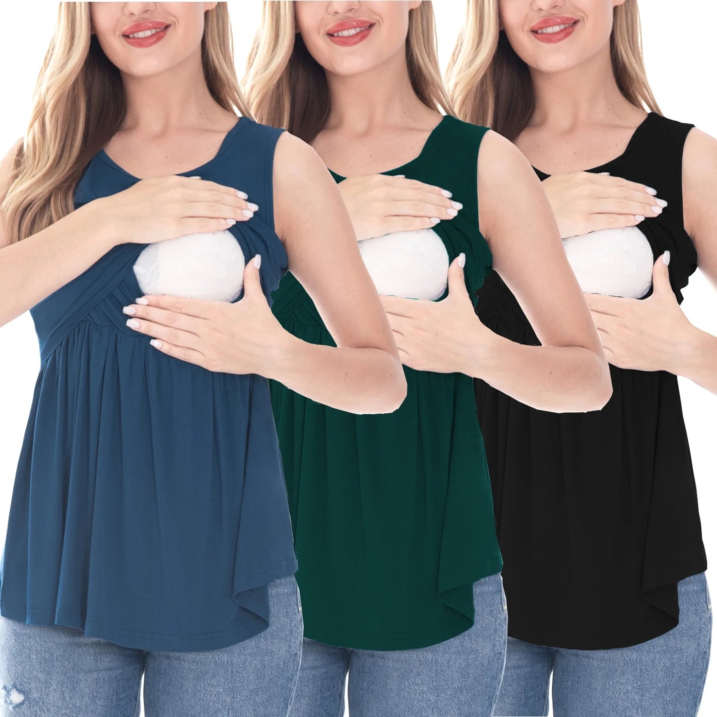 Bearsland Female Sleeveless Maternity Tank Tops Breastfeeding Nursing Clothes