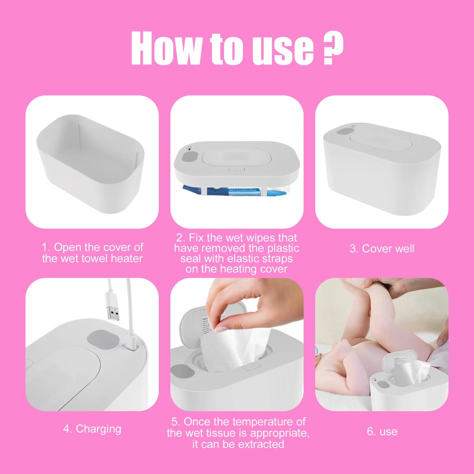 Lzvxtym Baby Wipe Warmer Thermostat Baby Wipe Heater Portable Baby Wipes Dispenser Warmer for Home