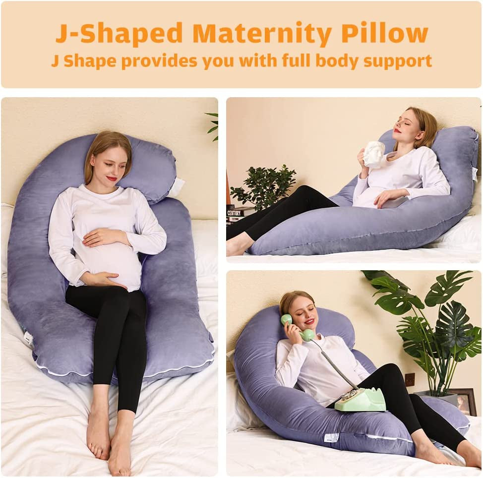 Pregnancy Pillows, U Shaped Full Body Maternity Pillow 58 Inch, Pregnant Women Must Haves Pregnancy Pillows for Sleeping with Removable Cover