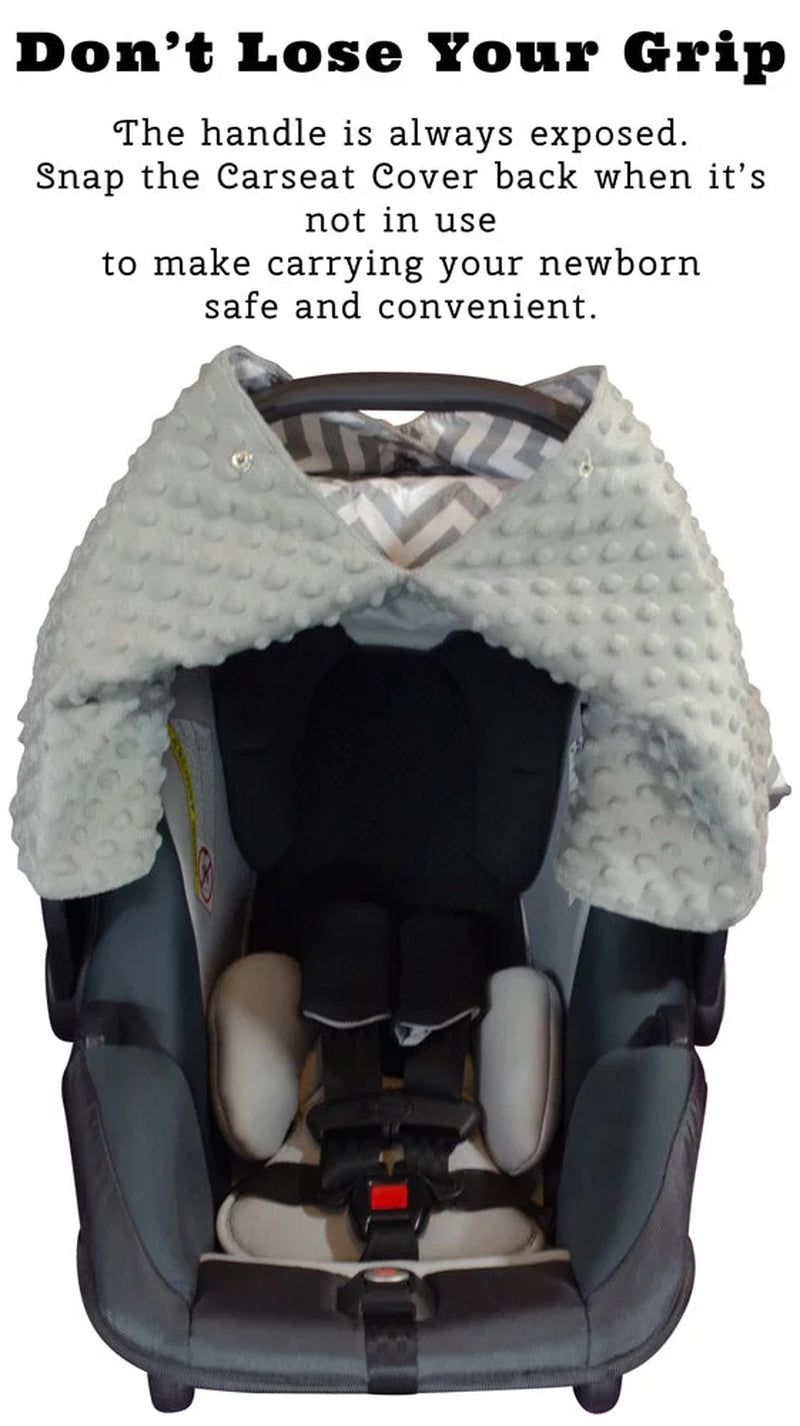 Kids N' Such Peekaboo Baby Car Seat Canopy Infant Carrier Cover for Travel, Chevron & Gray