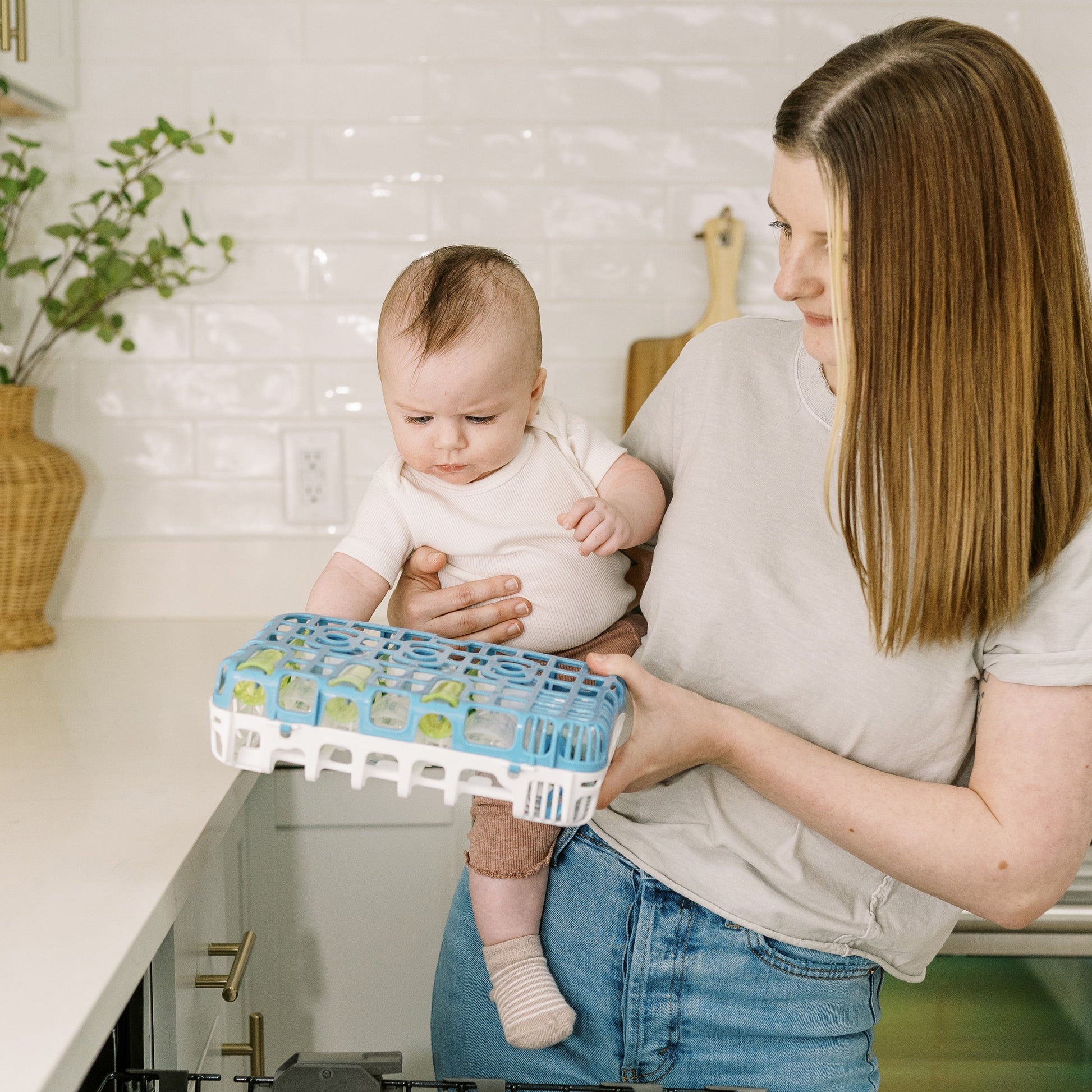 Dr. Brown'S Dishwasher Basket for Small Baby Bottle Parts, Pacifiers & Accessories, Blue, BPA Free