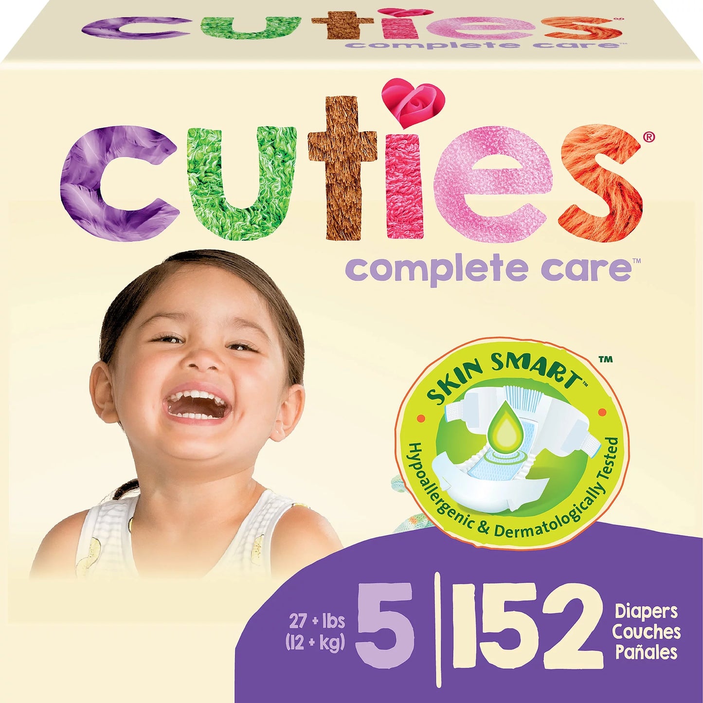 Cuties Hypoallergenic Skin Smart Baby Diapers, Size 1, 176 Count