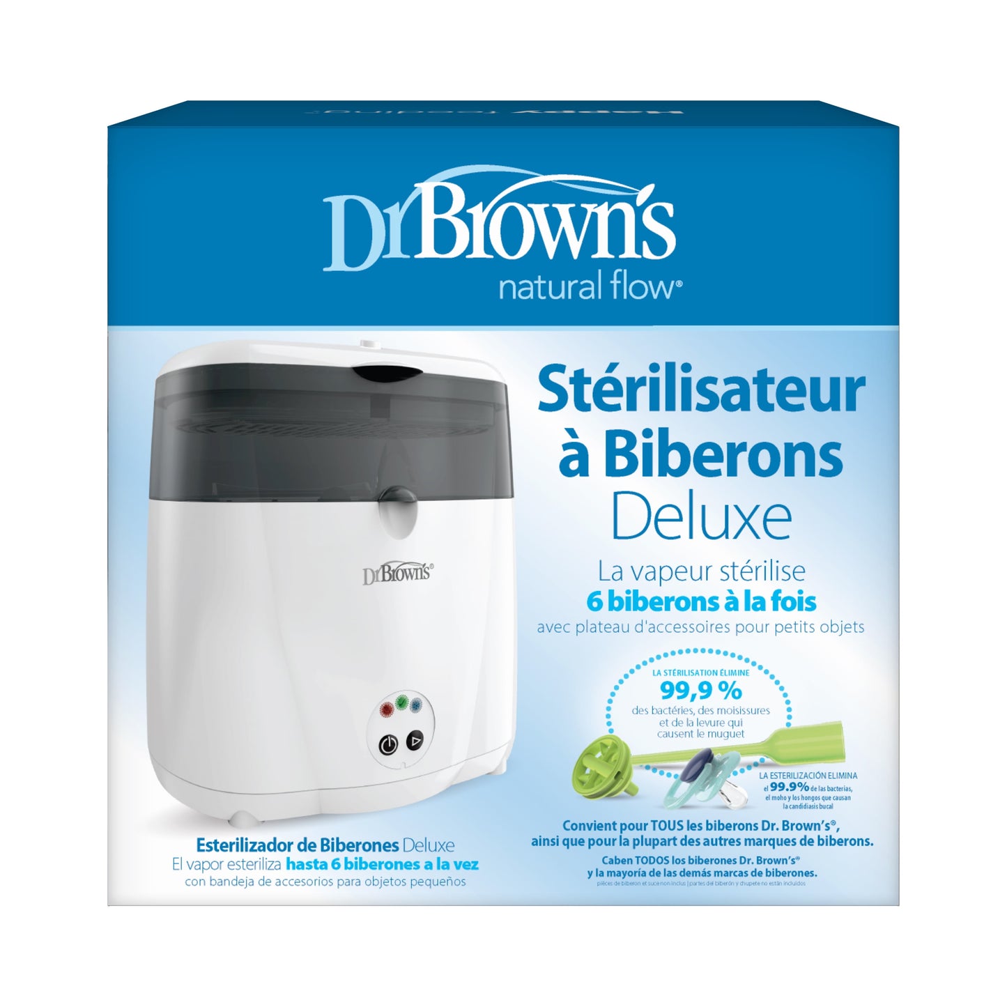 Dr. Brown'S Deluxe Electric Sterilizer for Baby Bottles, Nipples, & Other Baby Essentials, BPA Free