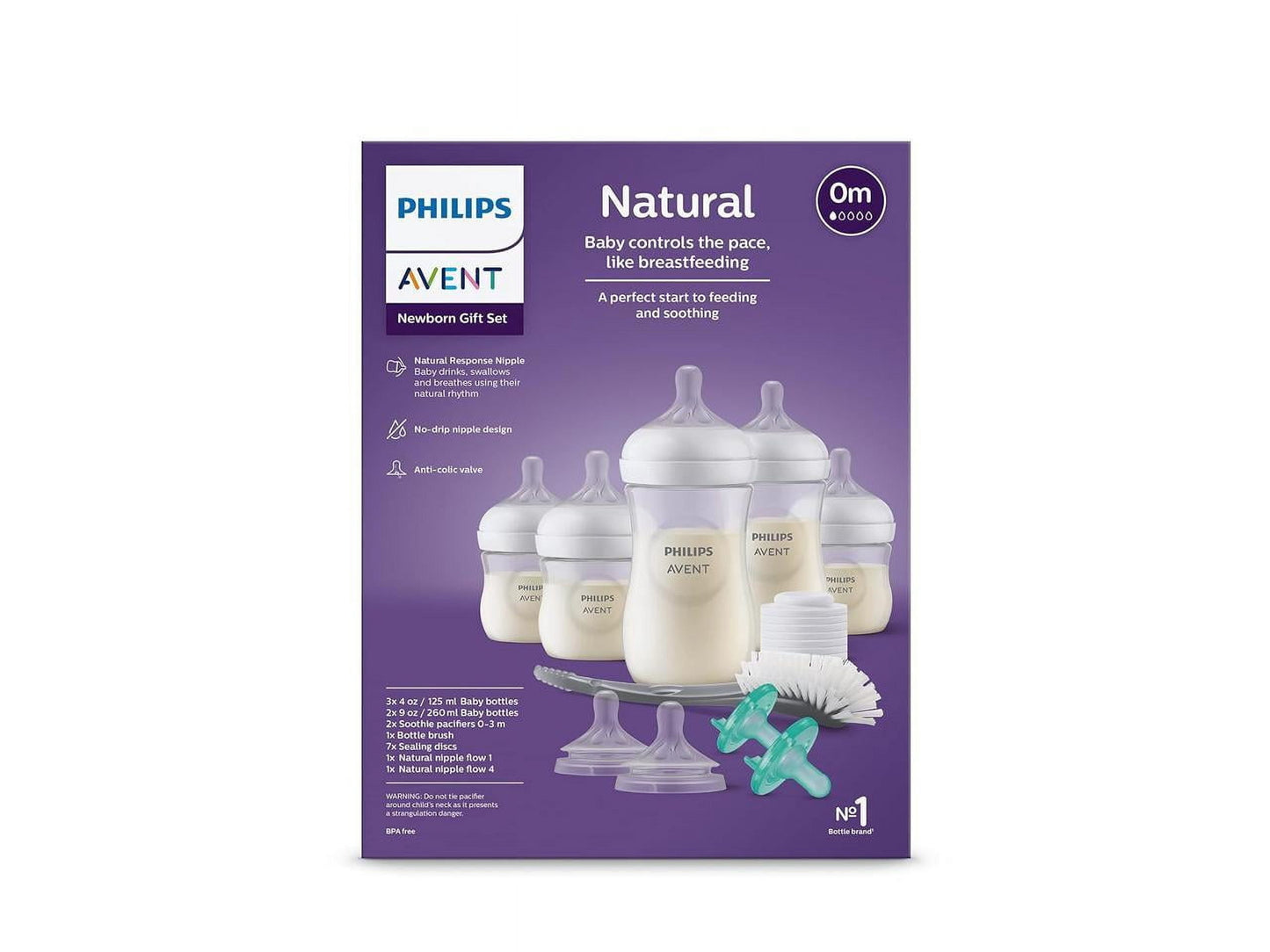 Philips Avent Natural Baby Bottle Newborn Baby Gift Set, SCD838/02