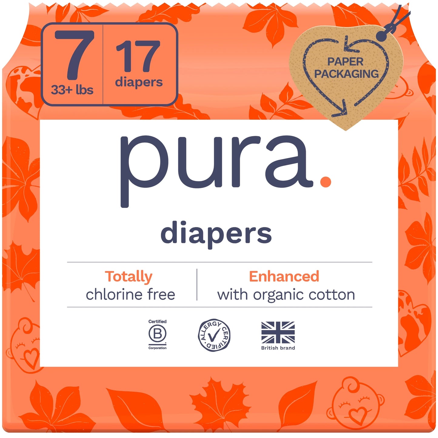 Pura Sensitive Soft Sustainable Baby Diapers Size 1, 96 Count (Choose Your Size and Count)