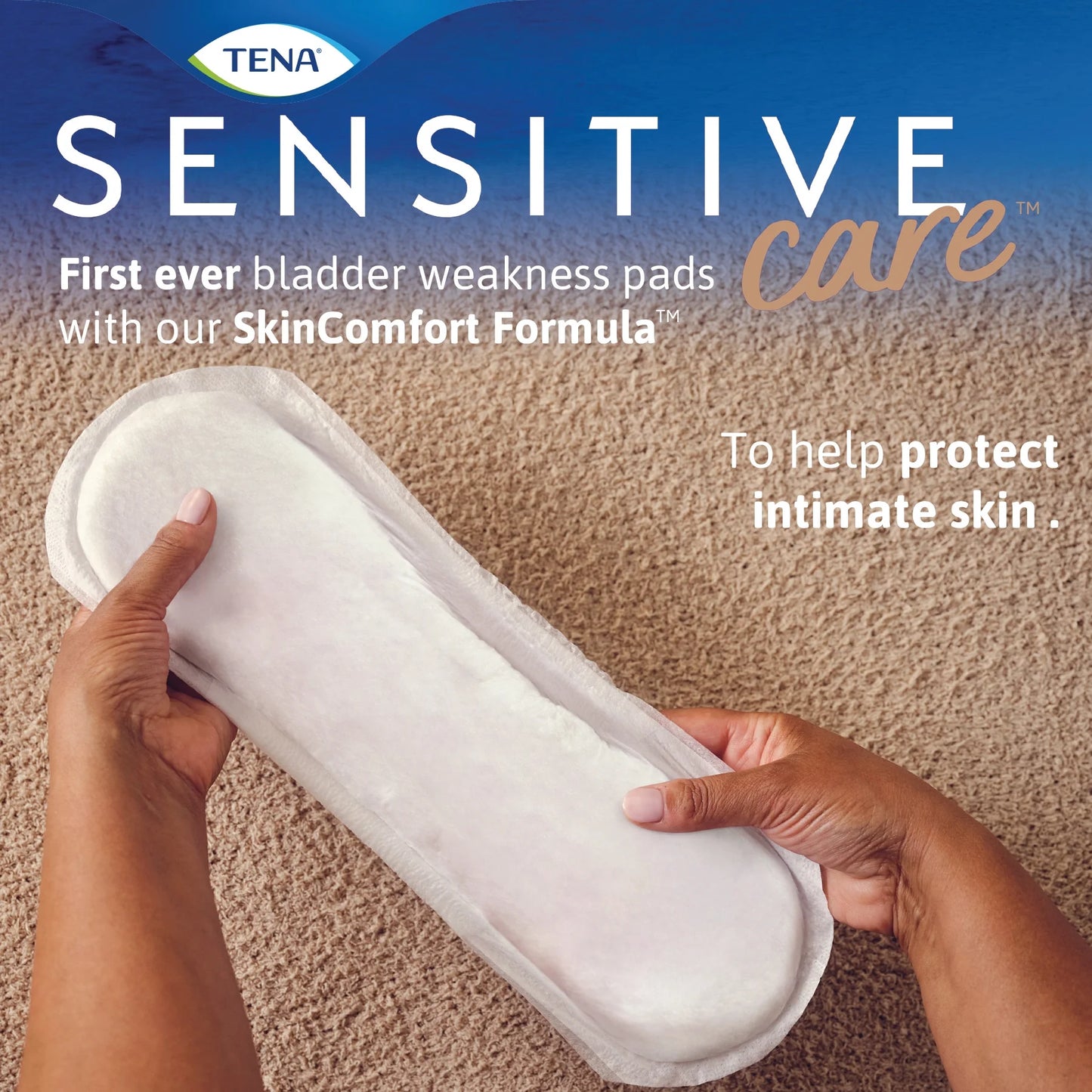 Tena Sensitive Care Ultimate Absorbency Incontinence Pads for Women, Regular Length, 10 Count