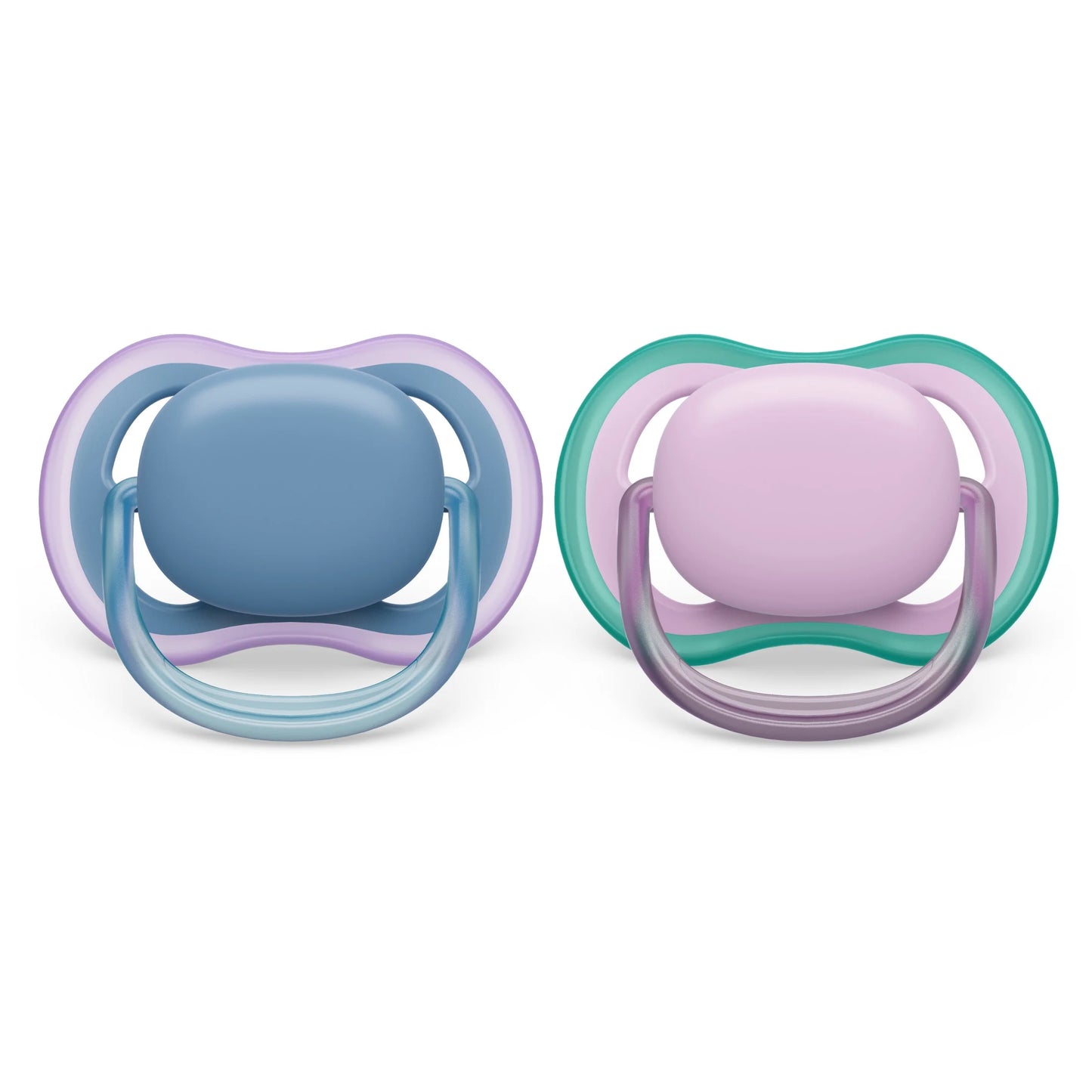 (2 Pack) Philips Avent Ultra Air Pacifier 6-18M, Blue Hush / Lush Lilac, 2 Pack, SCF085/34