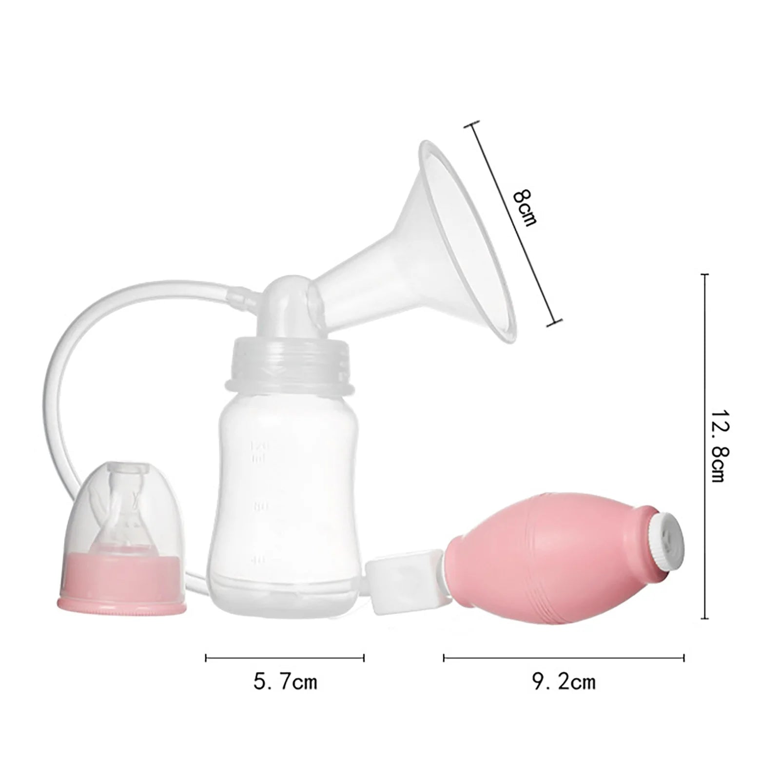 Ikeay Breast Pump 1Pc, Baby Bottle Maternal Products Strong Manual Simple Suction Bottle Rubber Material, Glass&Bottle