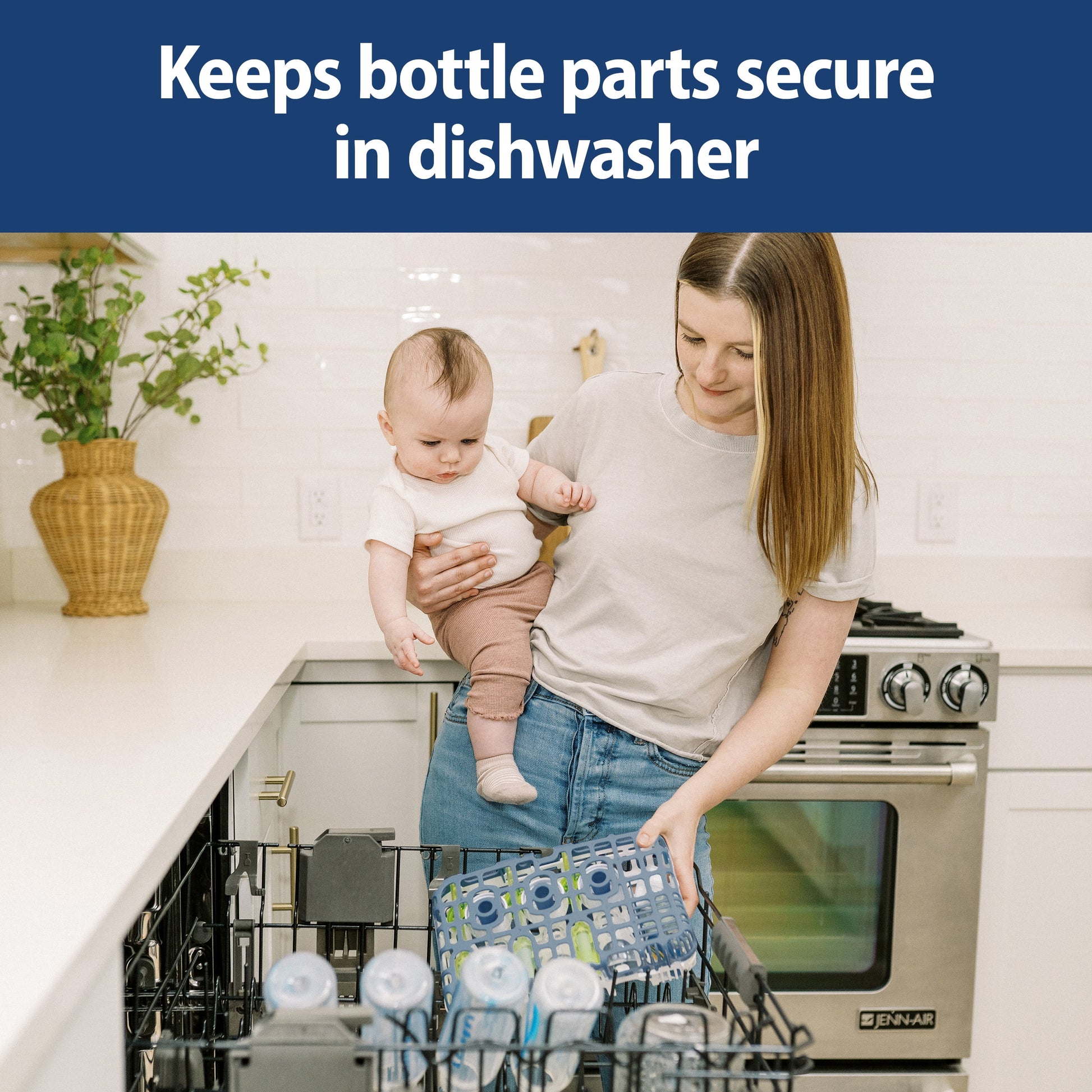 Dr. Brown'S Dishwasher Basket for Small Baby Bottle Parts, Pacifiers & Accessories, Blue, BPA Free