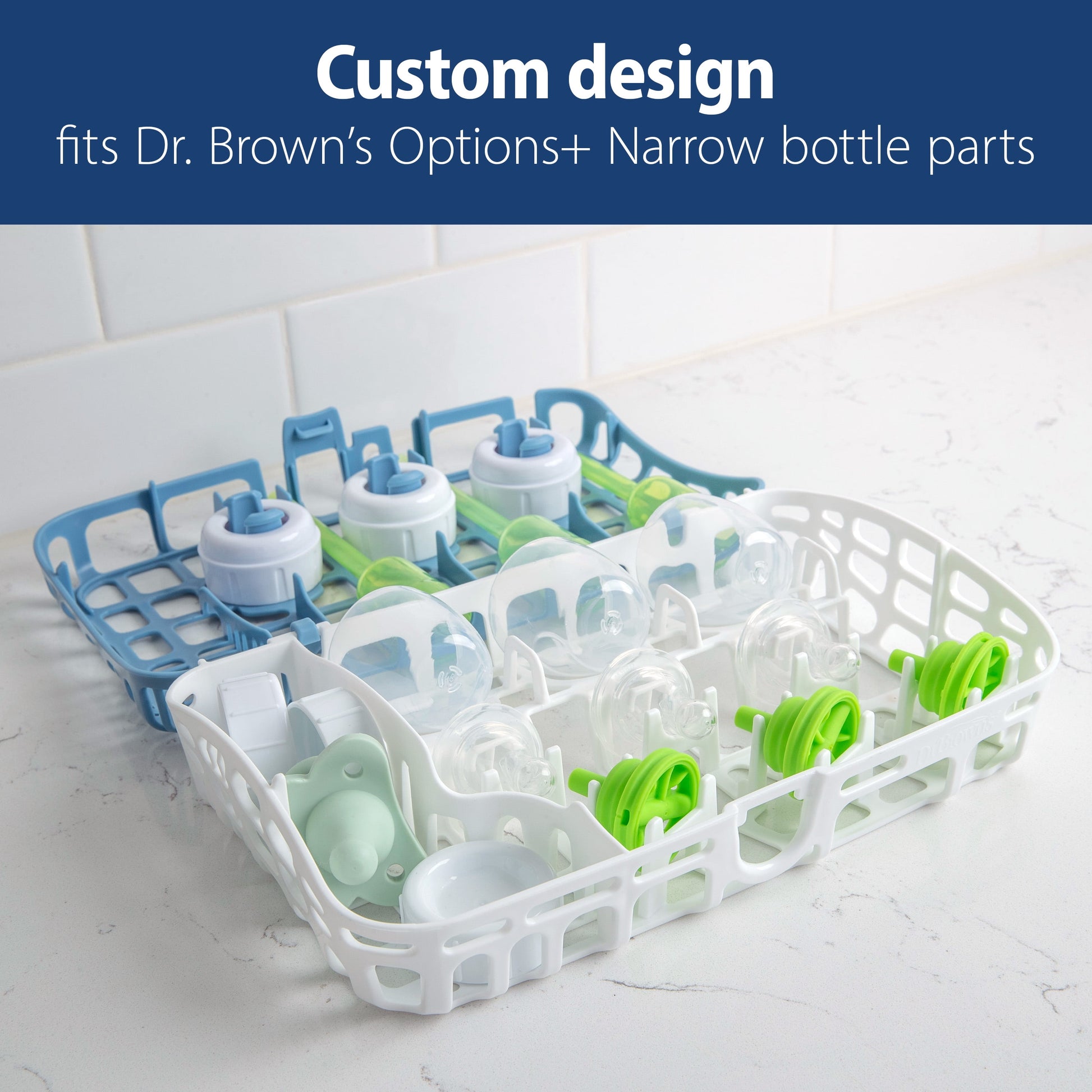 Dr. Brown'S Dishwasher Basket for Small Baby Bottle Parts, Pacifiers & Accessories, Blue, BPA Free