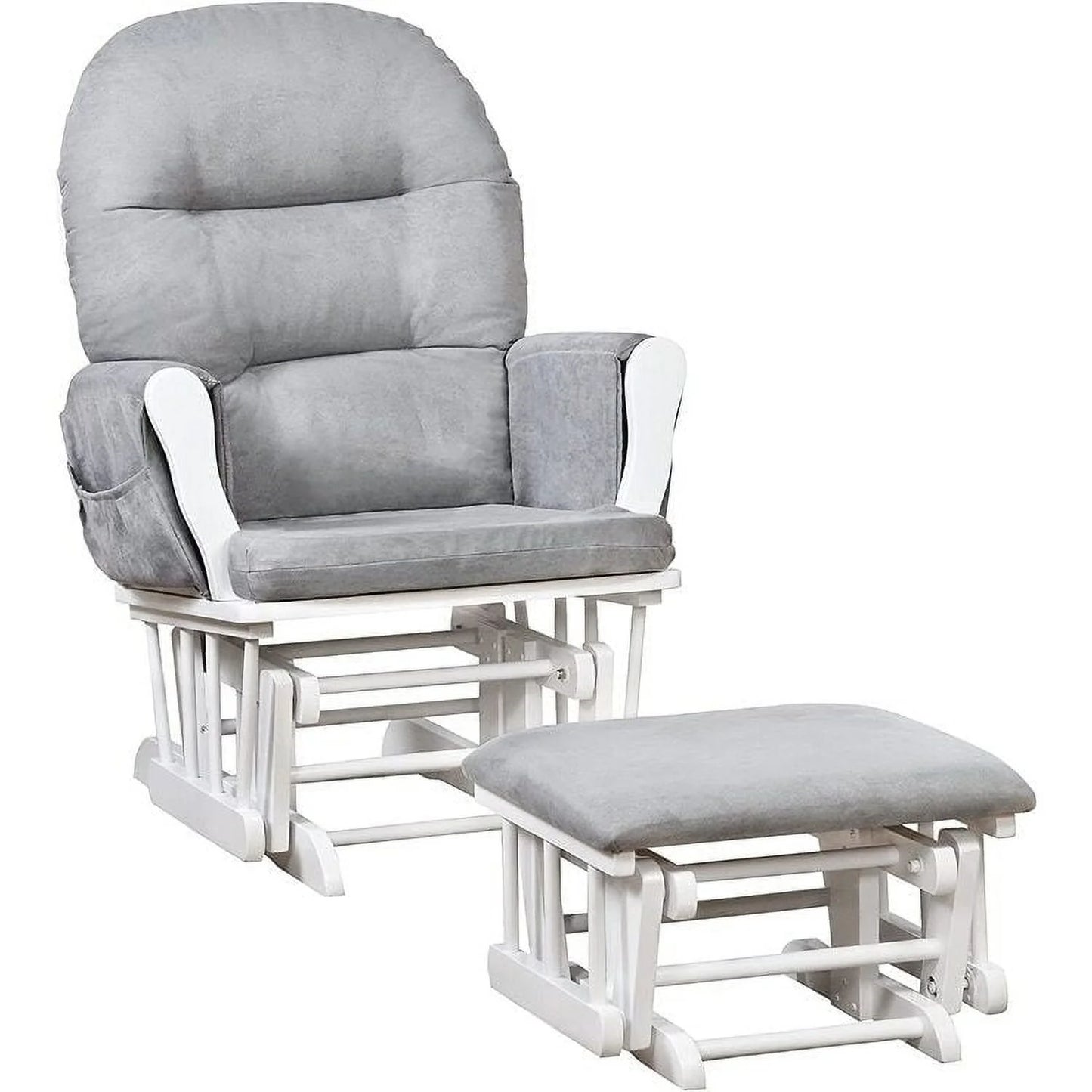 Brisbane Nursery Glider & Ottoman Sets, Glider Recliner Nursery Rocking Chair, Nursery Glider Rocker with Ottoman, Reclining Gliders & Chairs for Breastfeeding, Reading, Napping - Espresso/Cream