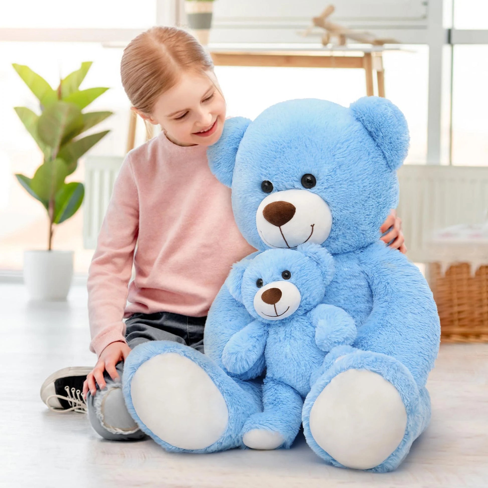 Morismos 39" Giant Teddy Bear Mommy and Baby Soft Plush Bear Stuffed Animal