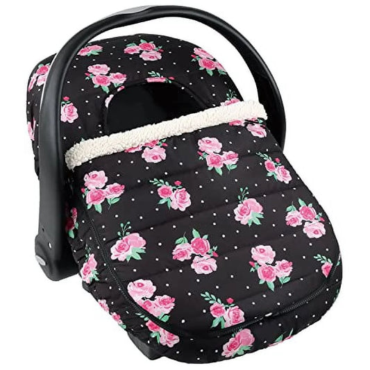 The Peanutshell Car Seat Cover, Winter Carseat, Canopy Car Seat Cover Baby Girls, Floral Rose