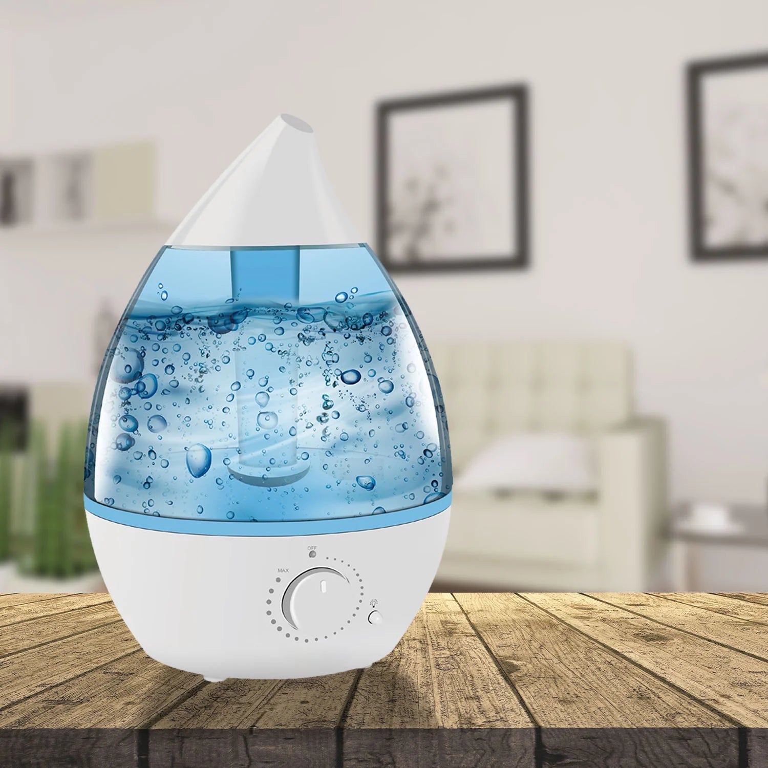 Ultrasonic Cool Mist Humidifier with Multi Colors Changing LED Night Light, Auto Shut Off, Super Silent, 360 Degrees, Aromatherapy | Blue