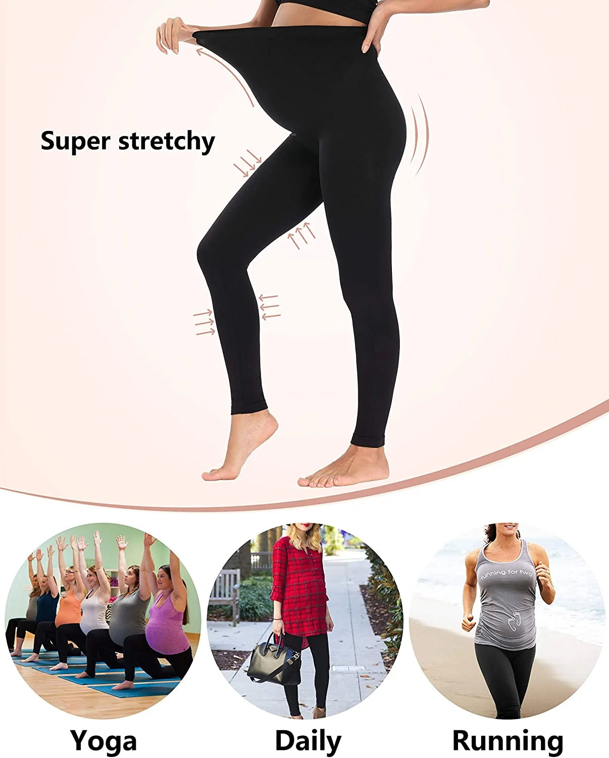 MANIFIQUE Women'S Seamless Maternity Leggings Pregnancy Yoga Pants Active Wear Workout Leggings