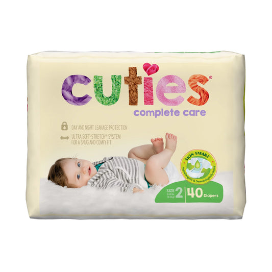 Cuties Complete Care Soft Hypoallergenic Diapers - Size 2, 40 Count