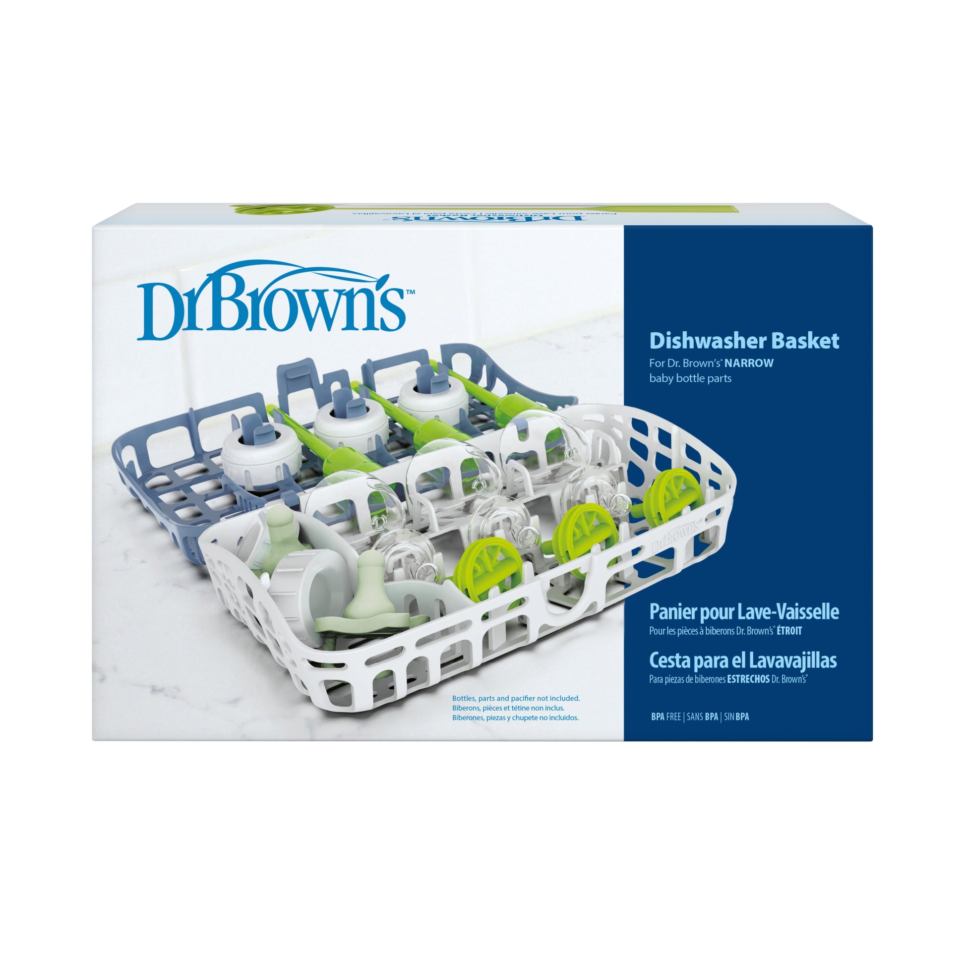 Dr. Brown'S Dishwasher Basket for Small Baby Bottle Parts, Pacifiers & Accessories, Blue, BPA Free