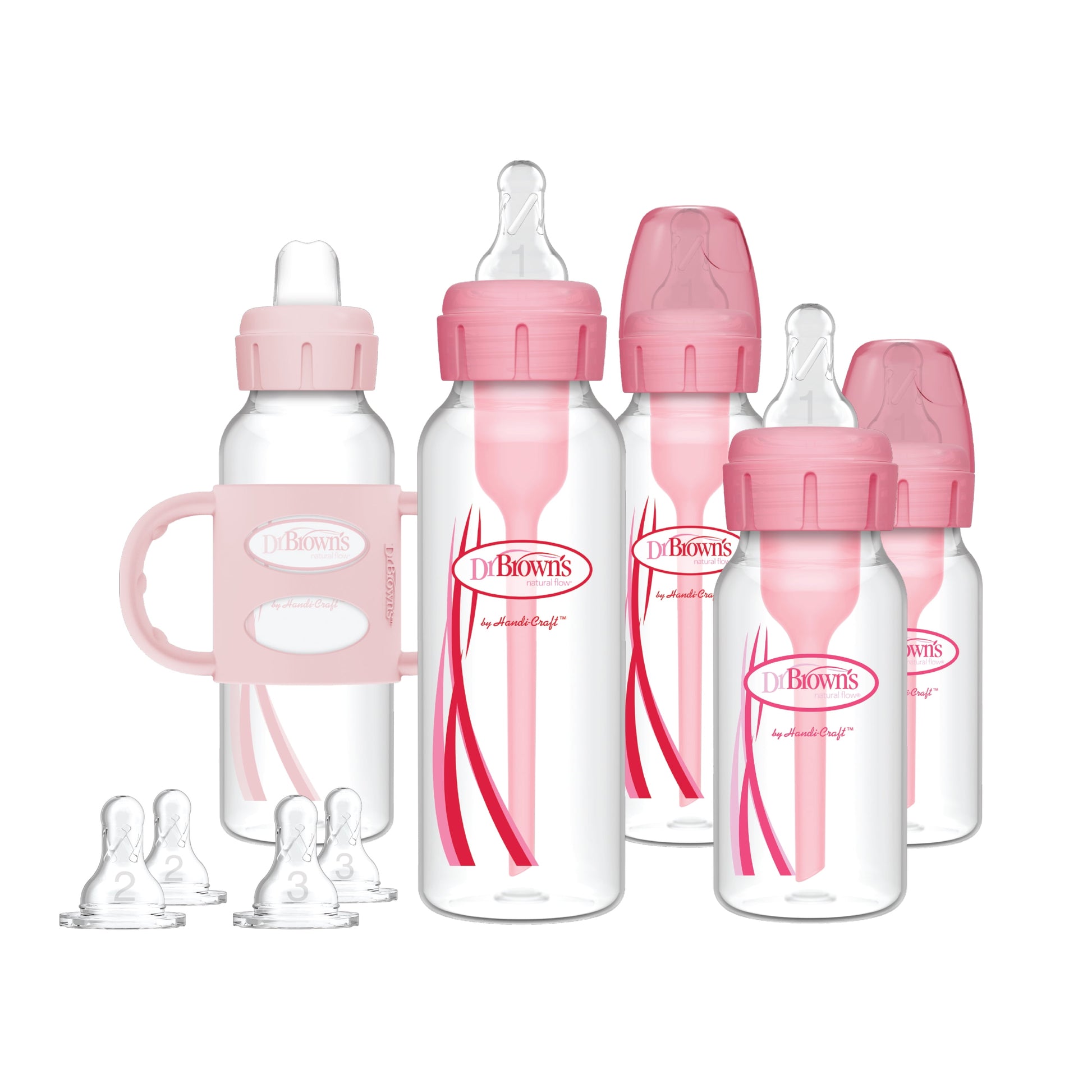 Dr. Brown'S Natural Flow Anti-Colic Options+ First Year Baby Bottle Gift Set, Pink, BPA Free, 0M+