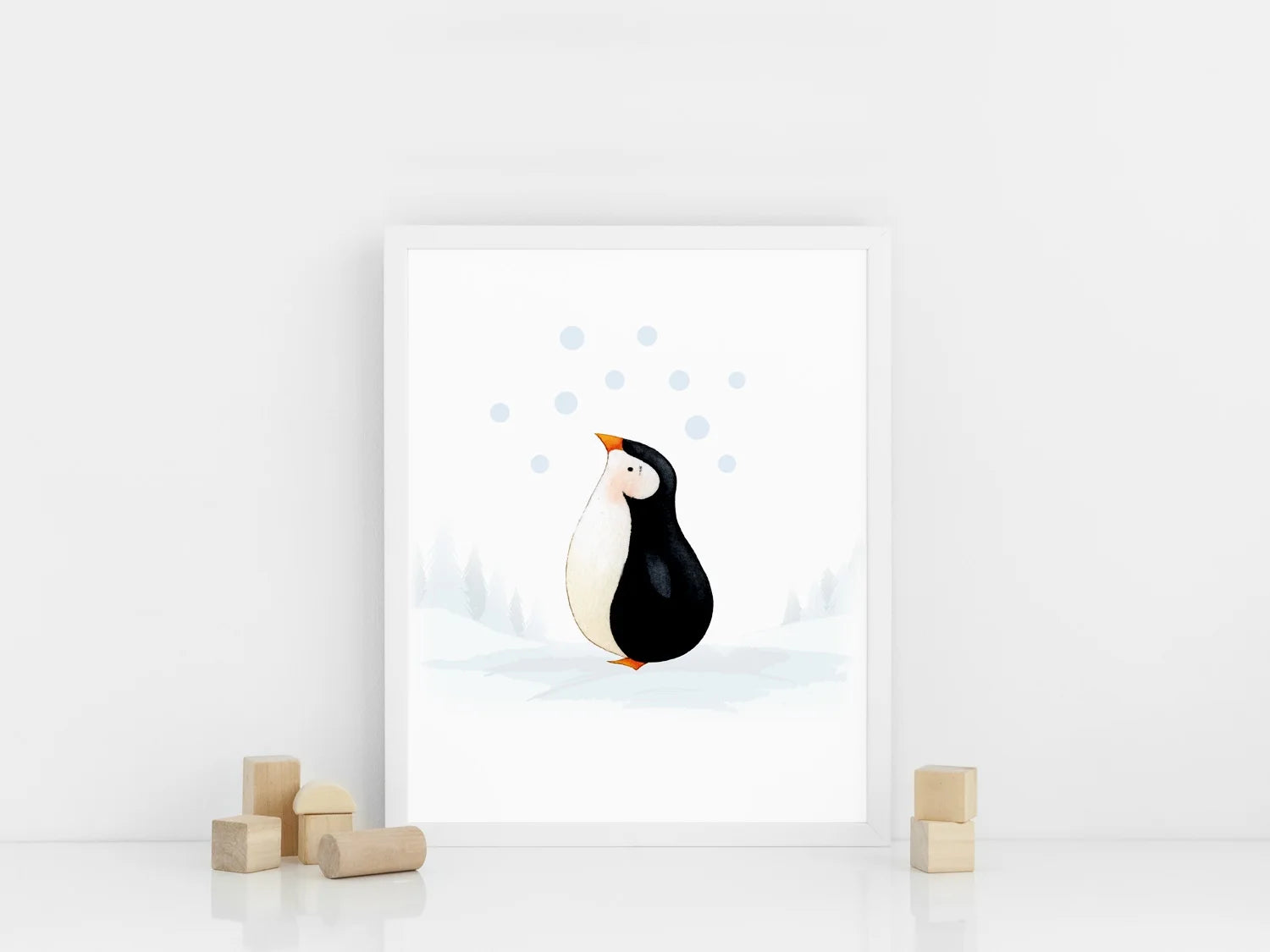 Nistio® Baby Penguin Nursery Wall Prints, Play Room Decoration, Nursery Wall Art, Nursery Room Decor, Penguin Family Print Set, Unframed, Set of 3 Prints, 8X10"