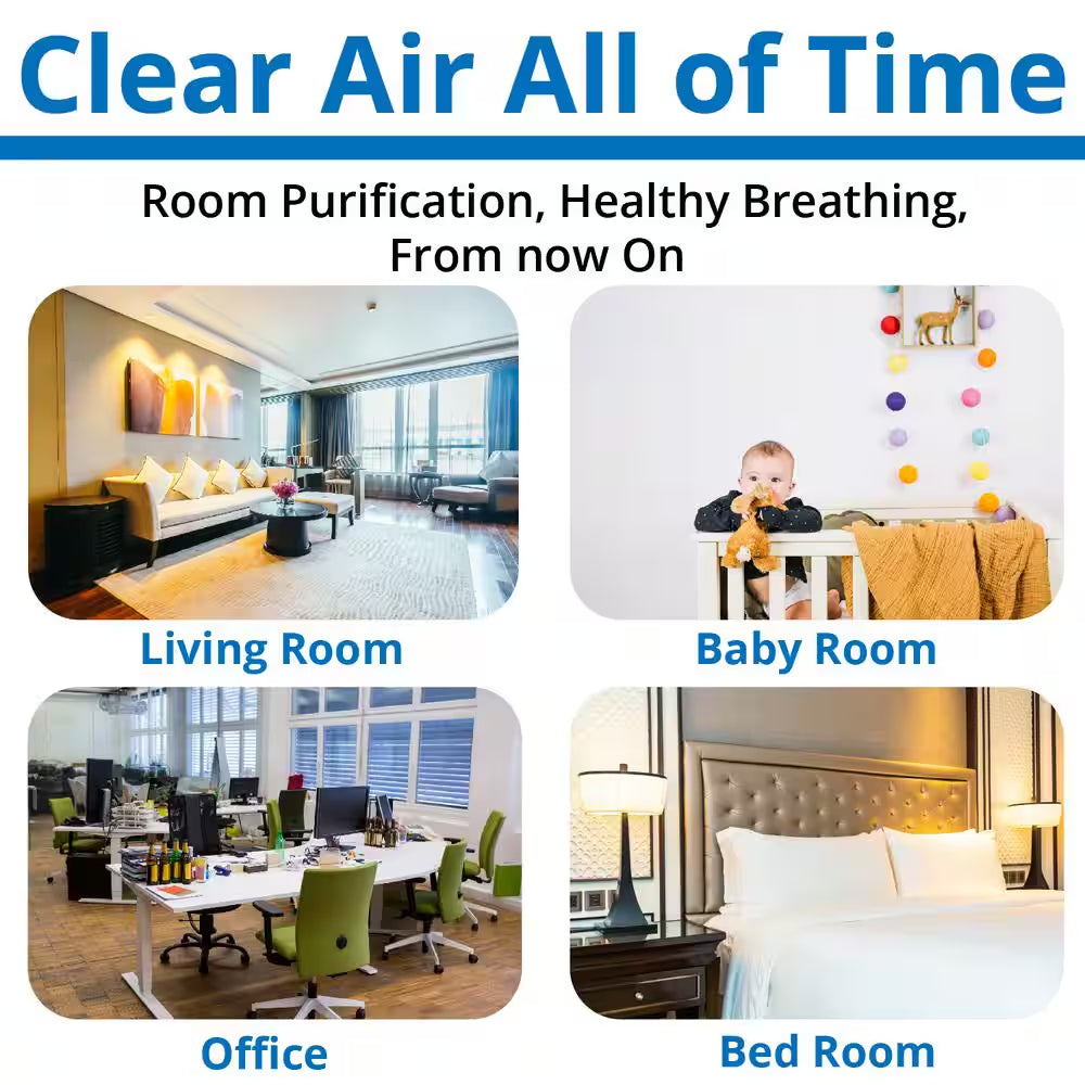 12.9 In. White Air Purifier Air Cleaner for Home HEPA Filter Bluetooth Speaker Air Purifier