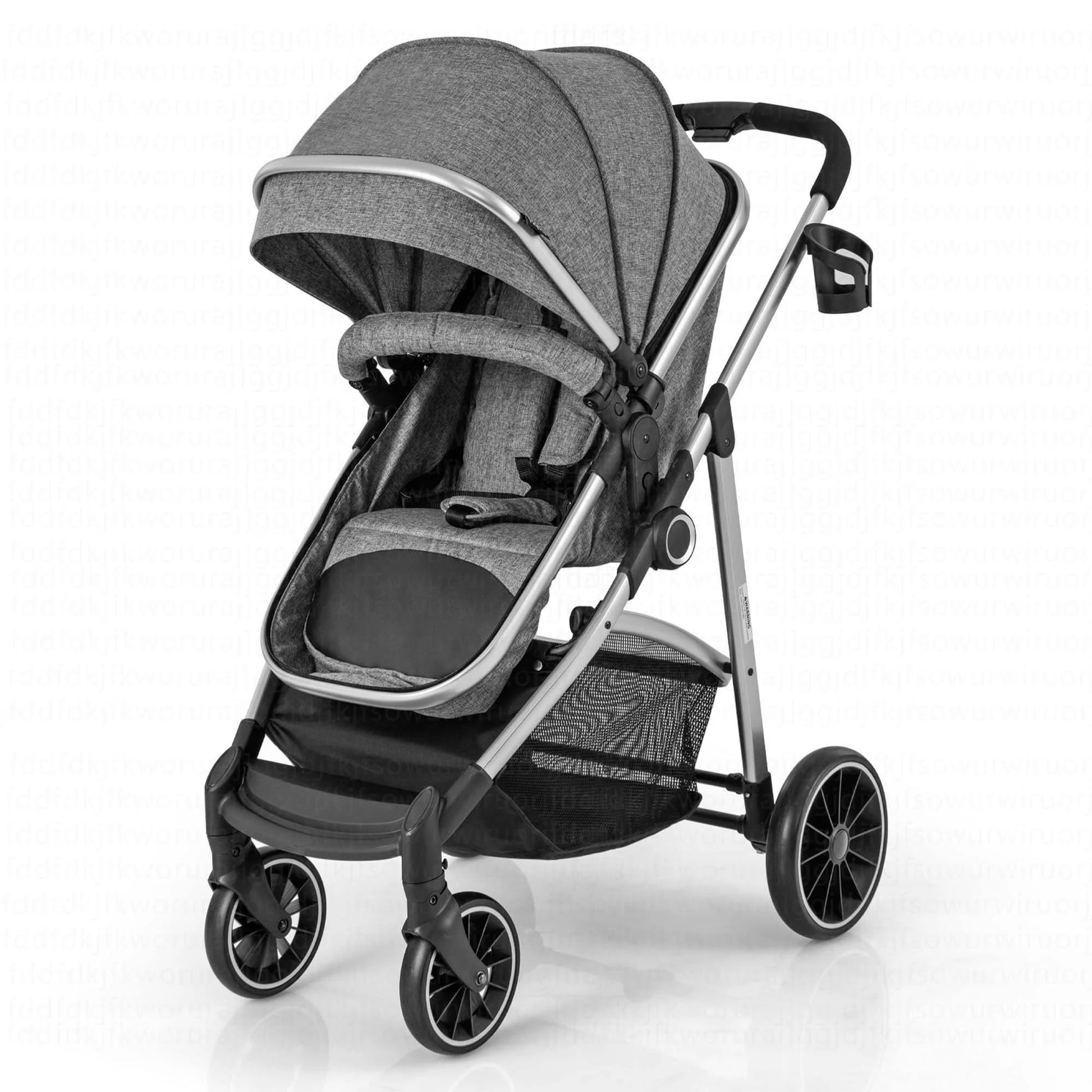 Costway 2 in 1 Convertible Baby Stroller High Landscape Infant Stroller Grey