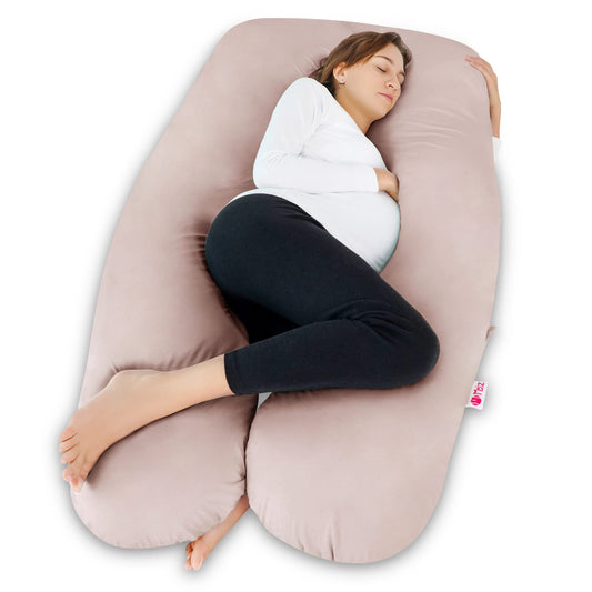 Cooling Pregnancy Pillows for Sleeping, Maternity Body Pillow for Pregnant Woman, U Shaped, with Cooling Jersey Cover