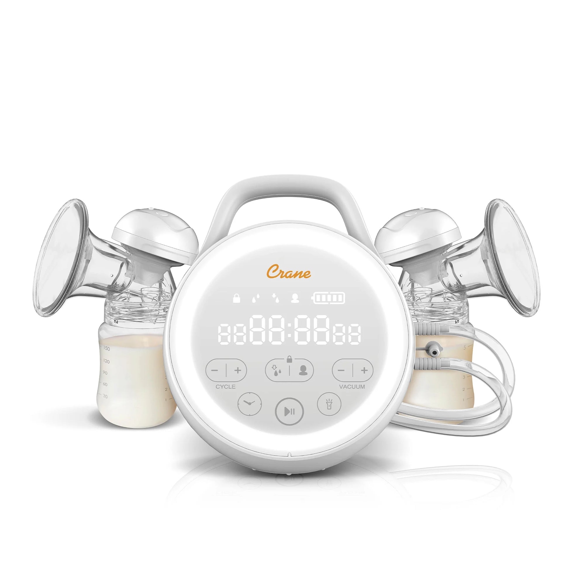 Crane USA Premier Hospital Grade Double Electric Cordless Breast Pump, Portable. Overflow Protection