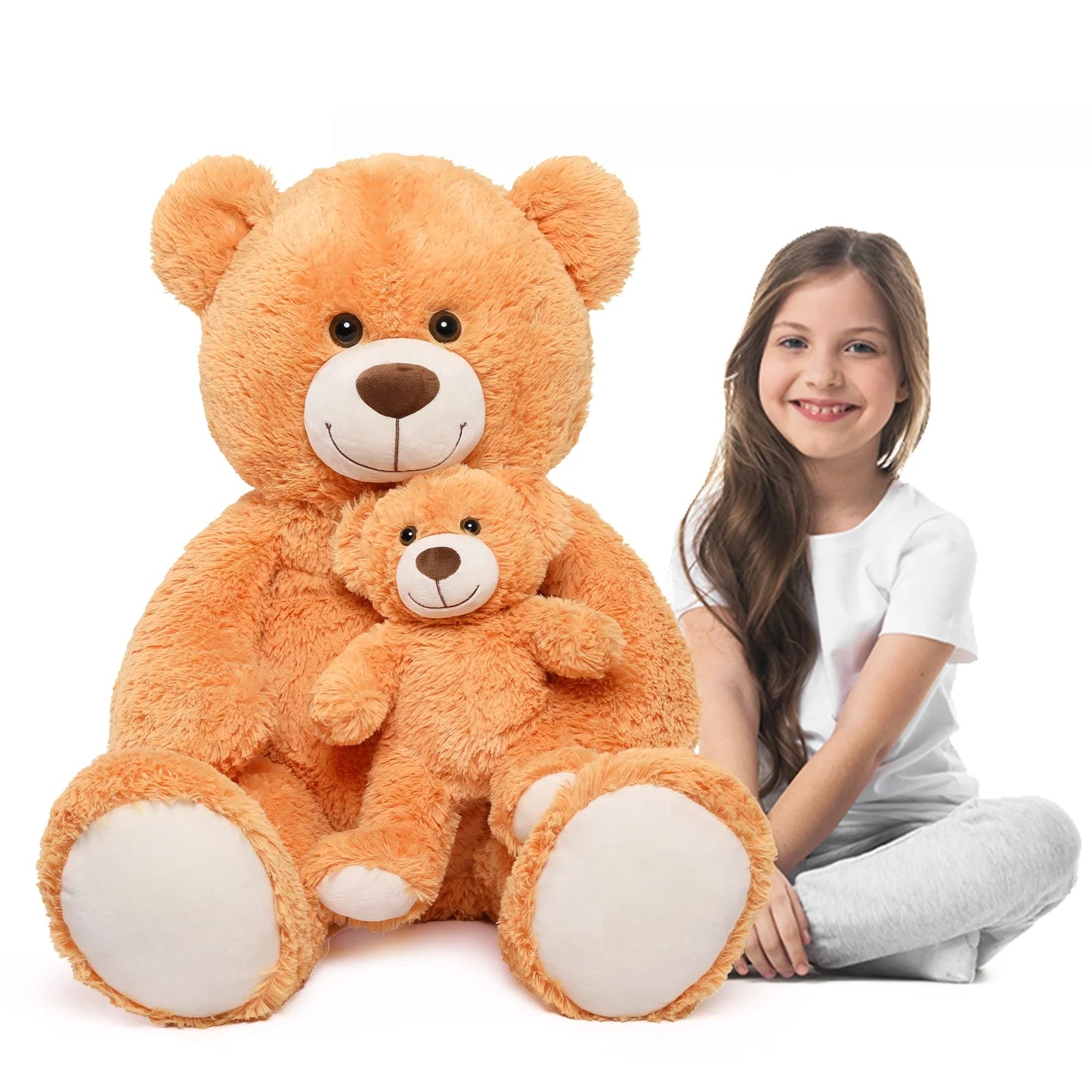 Morismos 39" Giant Teddy Bear Mommy and Baby Soft Plush Bear Stuffed Animal