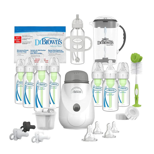 Dr. Brown’S Natural Flow Options+ All-In-One Baby Bottle Gift Set, 38 Piece