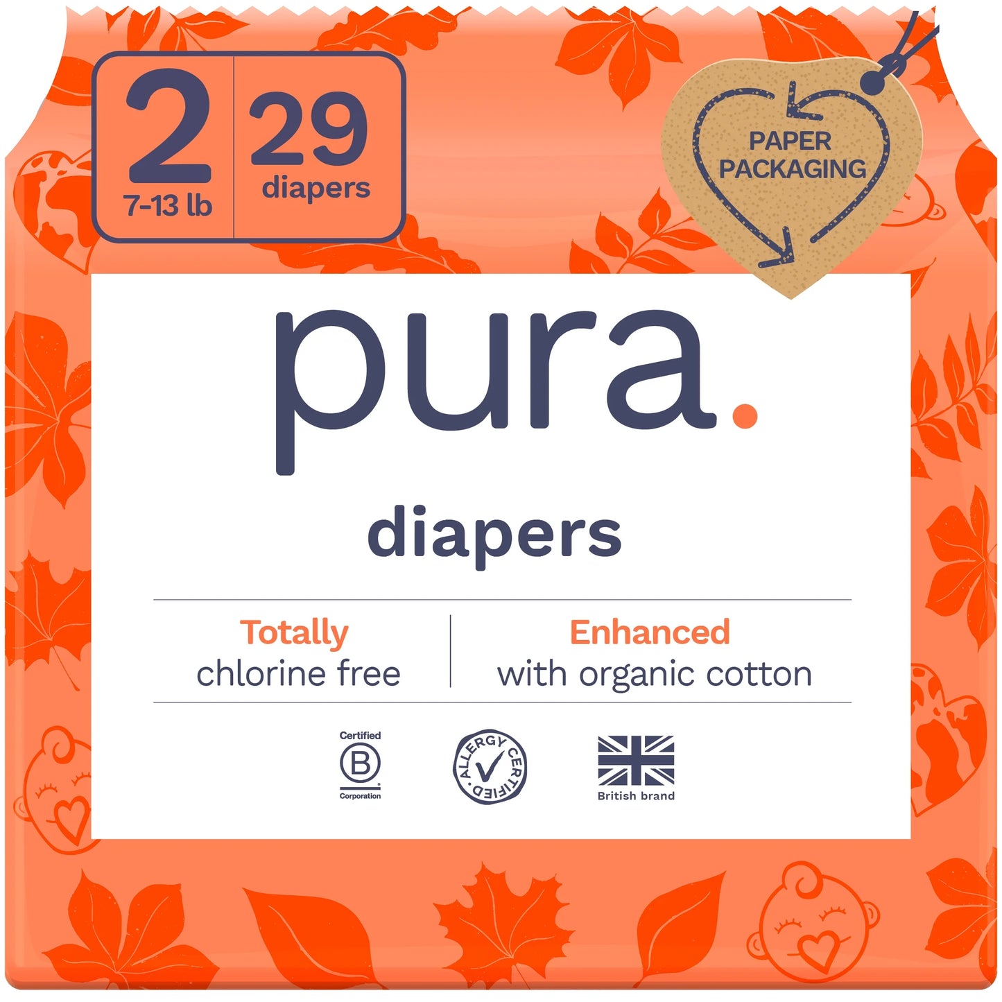 Pura Sensitive Soft Sustainable Baby Diapers Size 1, 96 Count (Choose Your Size and Count)