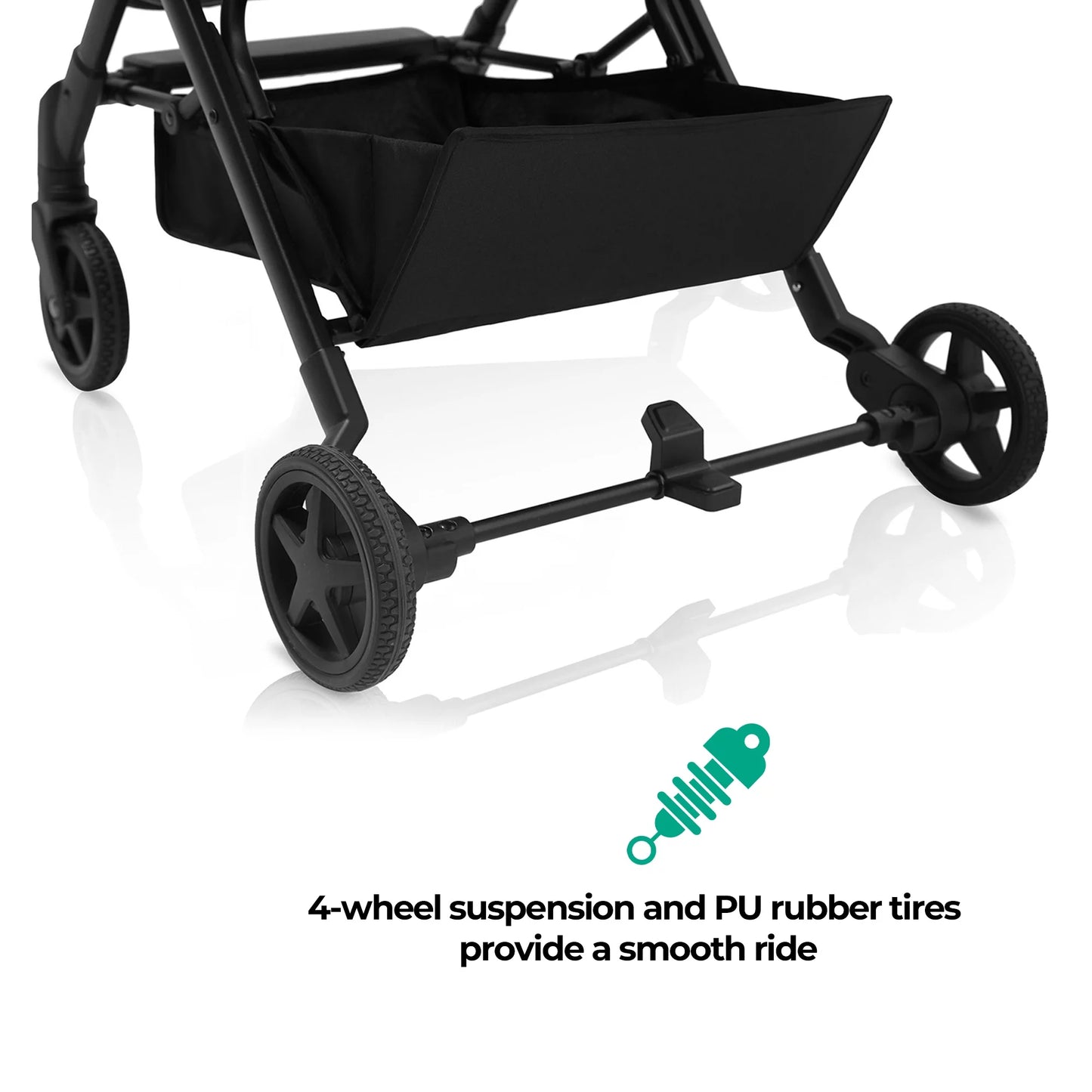 Mompush Lightweight Baby Stroller, Compact Stroller for Airplane Travel, Green, 14.2 Lb, Unisex