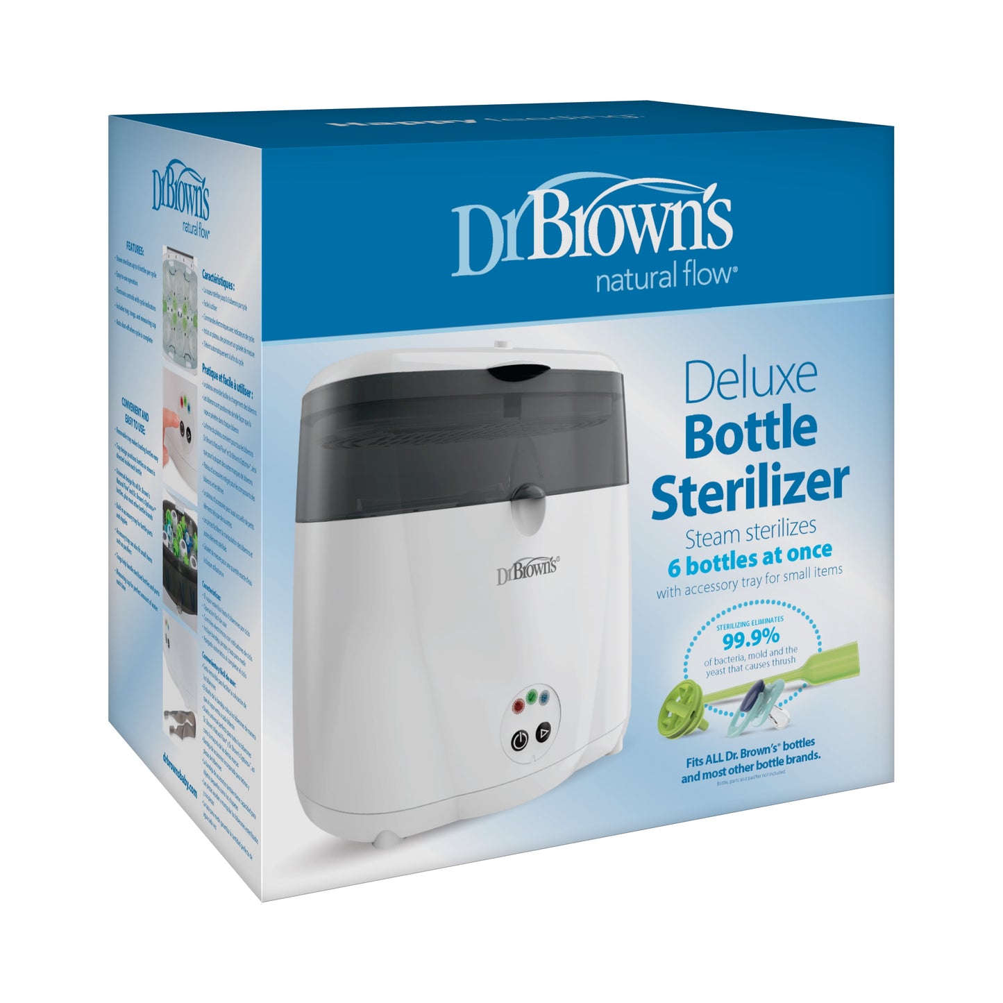 Dr. Brown'S Deluxe Electric Sterilizer for Baby Bottles, Nipples, & Other Baby Essentials, BPA Free