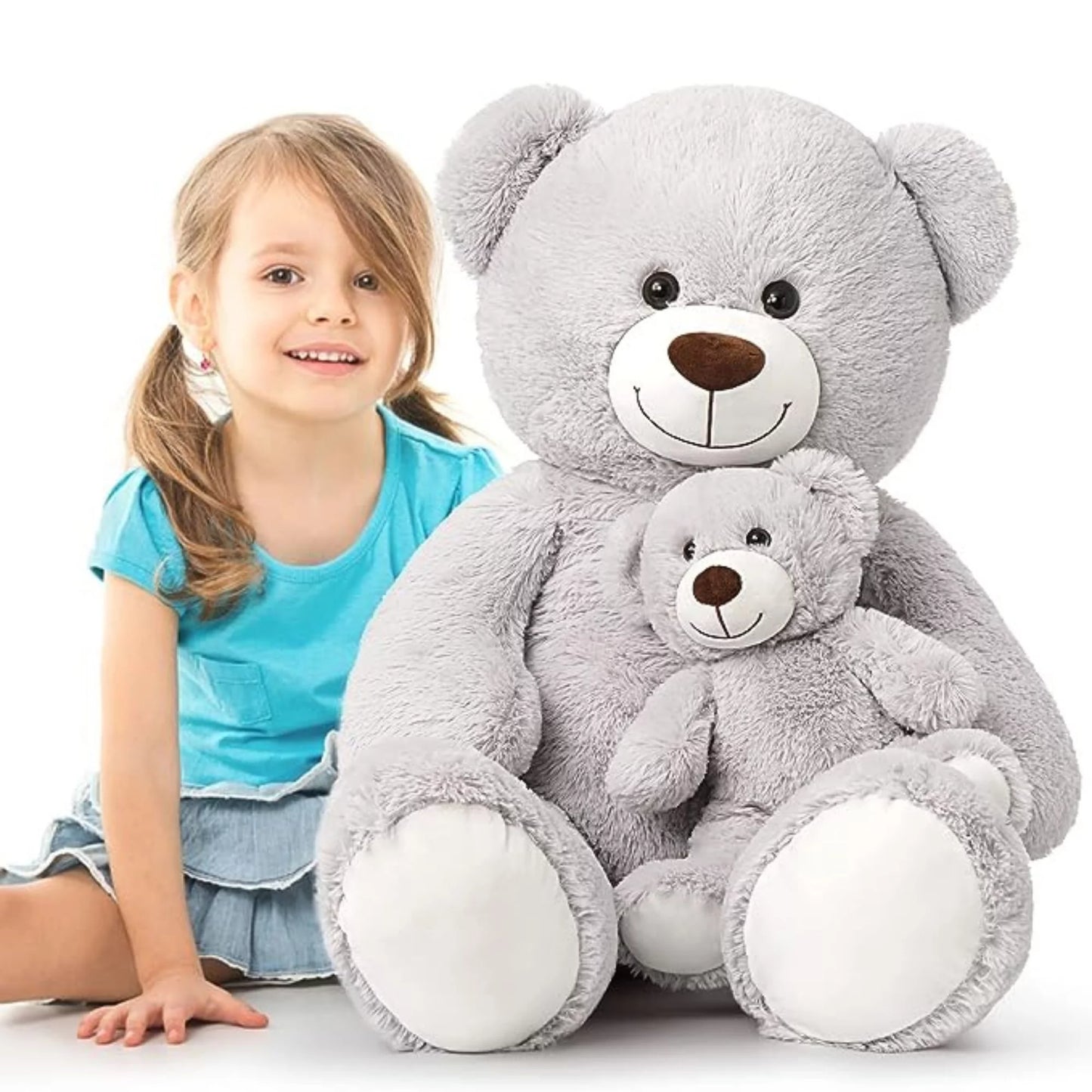 Morismos 39" Giant Teddy Bear Mommy and Baby Soft Plush Bear Stuffed Animal