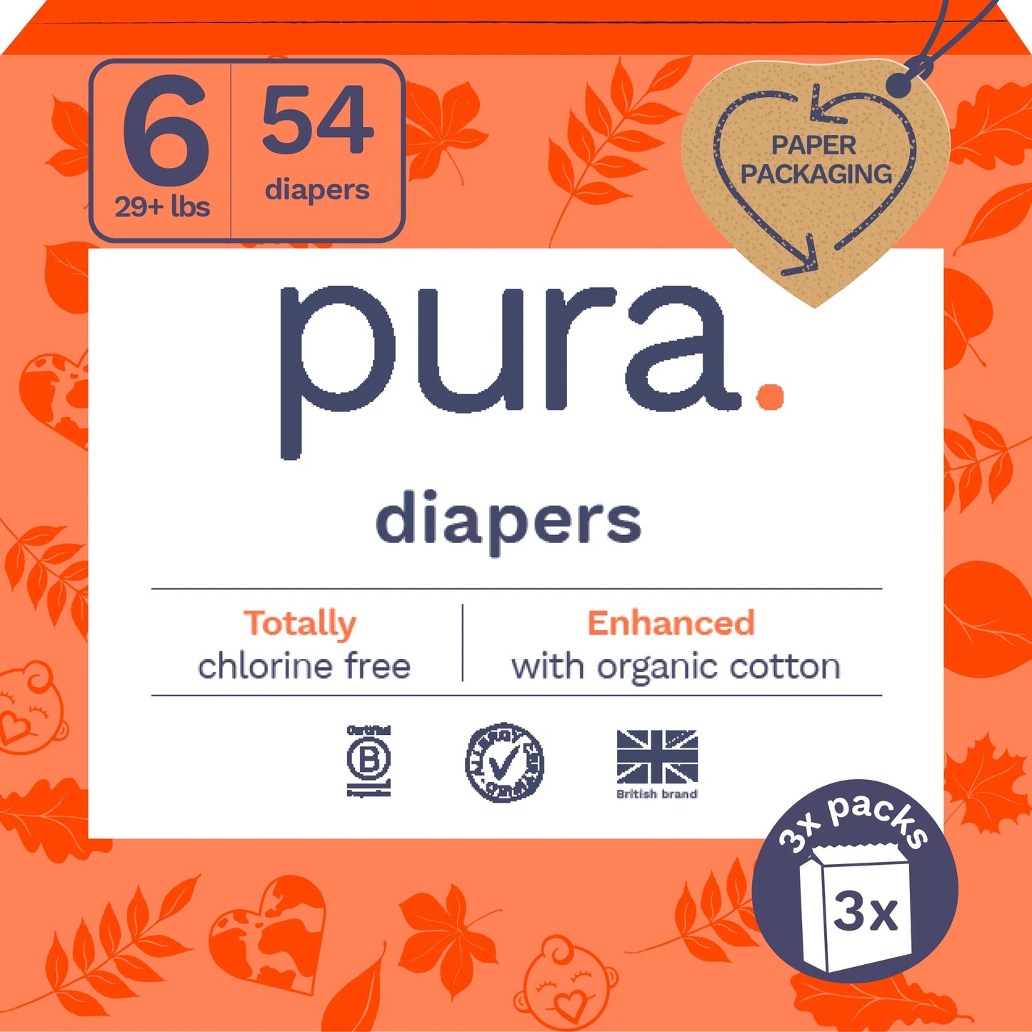 Pura Sensitive Soft Sustainable Baby Diapers Size 1, 96 Count (Choose Your Size and Count)